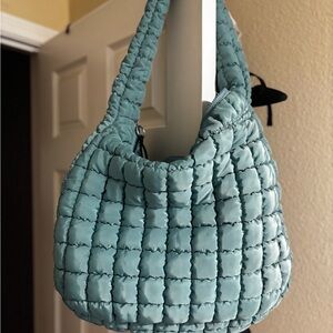 FP Movement by Free People Quilted Carryall Bag in Sea Foam Color